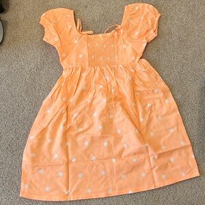 Cute polka dot cold shoulder kids dress